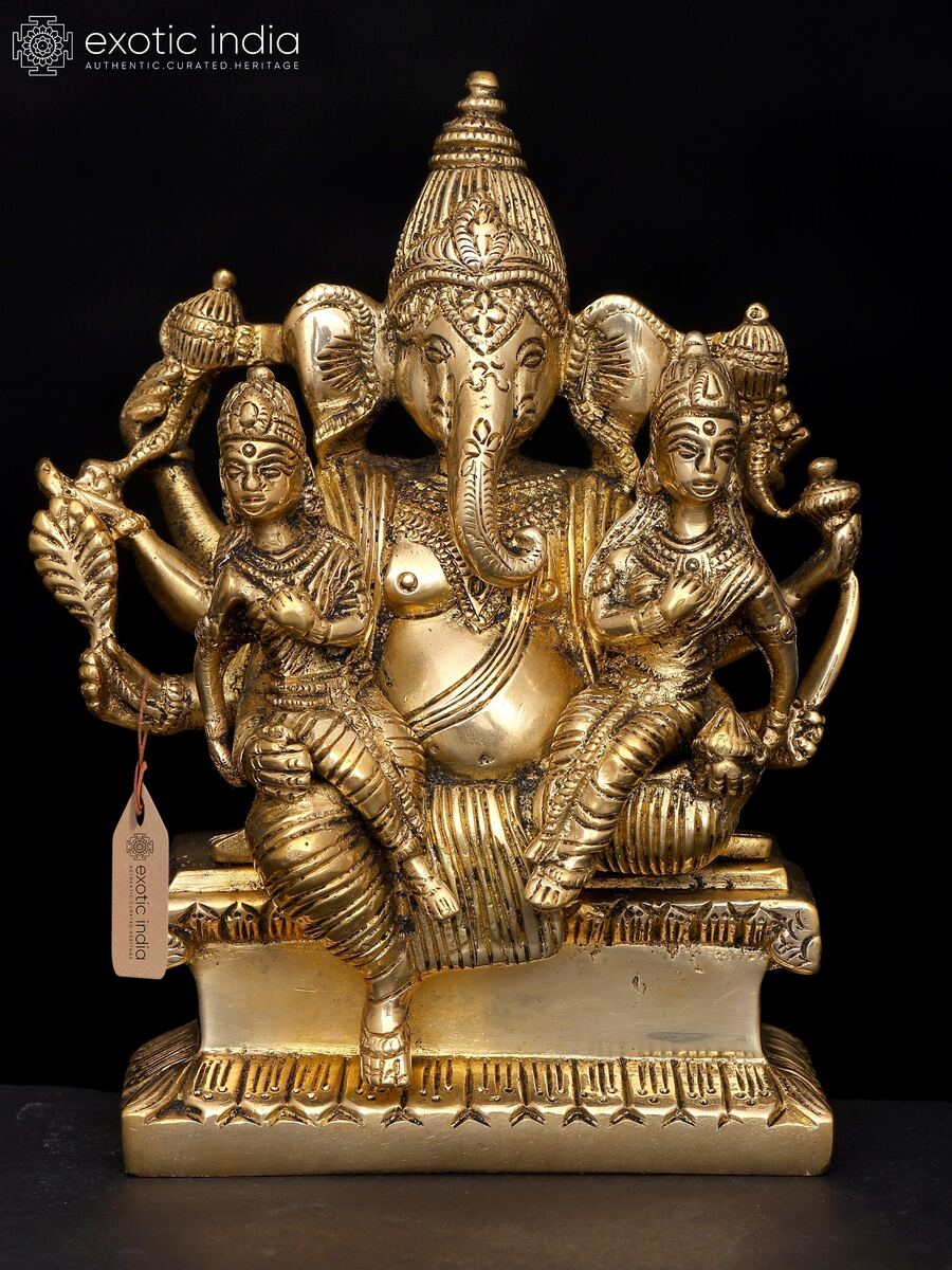 Brass Ganesh Statue. Lost-Wax Cast, India